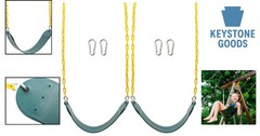 Heavy Duty 2-Pack Playground Swing Seats – Green, Supports 250lb, Includes 66…