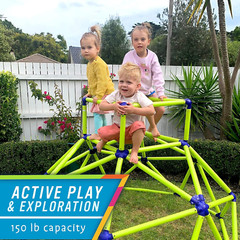 Monkey Bars Climbing Tower – Fun Outdoor Play for Kids 3-6 Years, Green/Blue