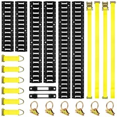 Elechomes E Track Tie-Down Rail Kit：22 Pcs Set Etrack kit 6 Rails, 2 Ratc