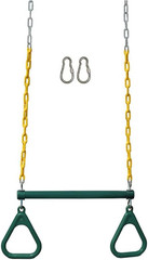 Gym Rings Trapeze Swing Bar 16″, Heavy Duty 47″ Chain Swing Set Accessories with