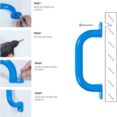 10 Inch 4 Pieces Blue Metal Safety Handles for Playground Accessories – Outdo…