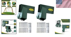 Easy 1-2-3 A-Frame Swing Set Brackets Kit – Includes 2 Heavy-Duty Green Brackets