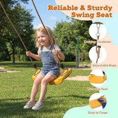 Outdoor Backyard Swing Sets for Kids with Basketball Hoop Galvanized Steel & PE