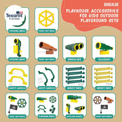 Playground Accessories for Kids Outdoor Playset with Pirate Ship Playhouse Wheel