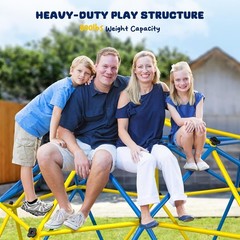 10ft Climbing Dome Jungle Gym Outdoor Monkey Bar w/ Hammock & Swing Easy Setup