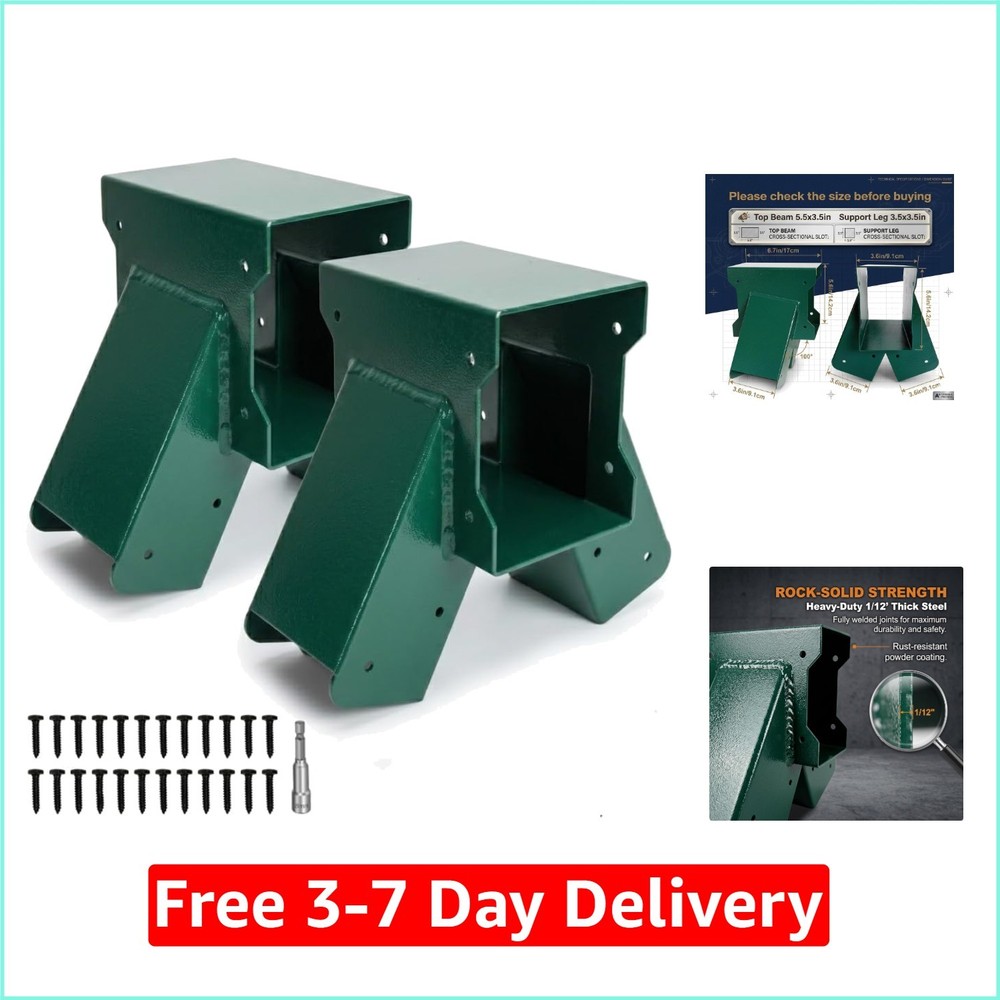 Easy 1-2-3 A-Frame 2 Brackets Swing Set Brackets with All Mounting Hardware,