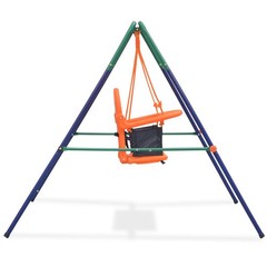 Toddler Swing Blue, Green, Orange Steel, Plastic Standard Durable