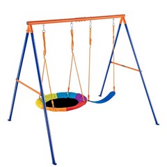 Swing Sets for Backyard, 440lbs Load Capacity Swing Set, 1 Saucer Swing Seat