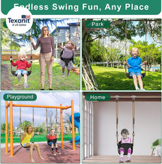 Black Toddler Swing Set – Heavy-Duty High Back Full Bucket Toddler Swing Seat &