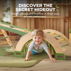7 in 1 Pikler Triangle Set, Foldable Wooden Climbing Toys for Toddlers, Monte…
