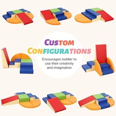 6-Piece Soft PU Leather Toddlers Climbing Toys, Baby Foam Climbing Blocks for…
