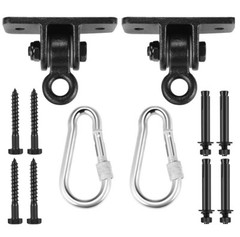 Black Swing Set Brackets, Heavy Duty Swing Hangers for Wooden Sets Playground