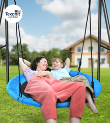 Saucer Swing with Frame for Kids Outdoor, 440Lbs Swing Set with Heavy Duty Metal