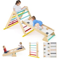 7-in-1 Climbing Triangle Set for Toddlers – Foldable Montessori Gym, Adjustable