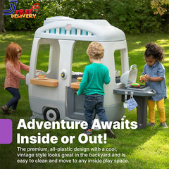 Step2 Adventure Camper Toddler Outdoor Playhouse 50pc Accessory Set Gray