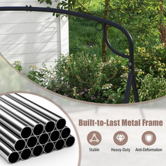71 In. Metal Patio Swing Stand with 2-Ring Design and Double Side Bars