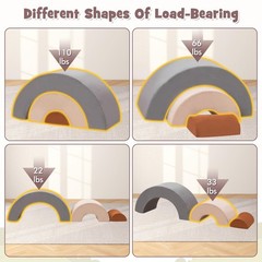 INFANS Climbing Toys for Toddlers, 3pc Foam Climbing Blocks Rainbow Shaped In…