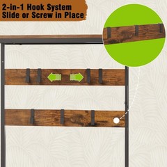 Espelism Hall Tree with Shoe Storage Bench Coat Rack with 7 Hooks Interchange…