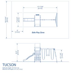 New Tucson Cedar Wooden Swing Set Kid Playground Apparatus Slide Playset Outdoor