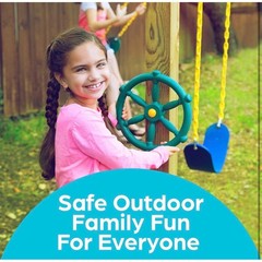Green 12 Inch Pirate Ship Steering Wheel for Kids Swingset and Playhouse Toy