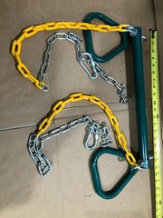 Trapeze Bar Rings 250 lbs Capacity Metal Chain Rust-UV Resistant Hardware NEW