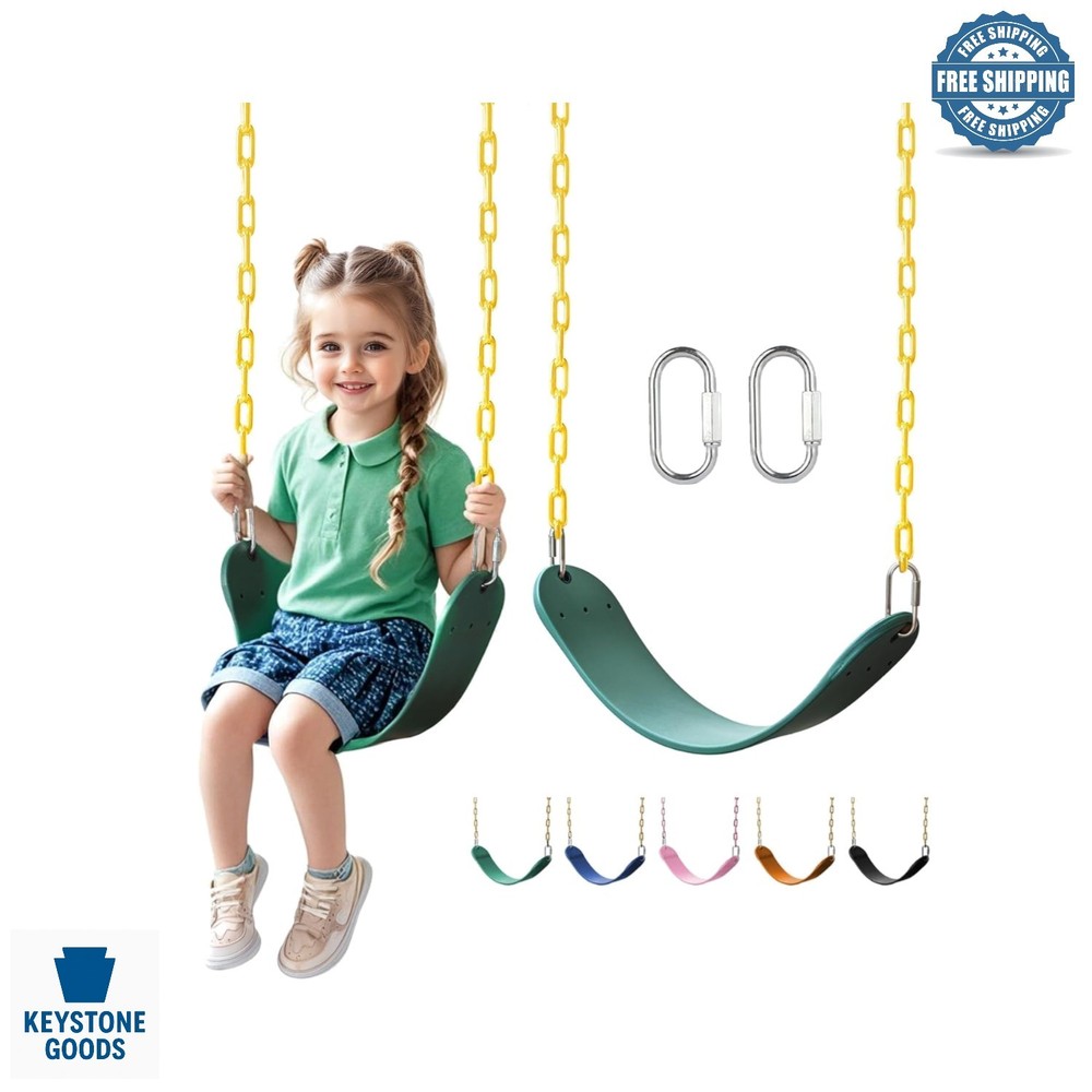 Heavy Duty Kids Swing Seat with Rust-Resistant Chains & Quick Links