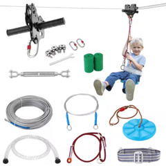 Zipline Kit for Kids and Adult Backyard Outdoor Quick Setup Zipline 60 Ft.