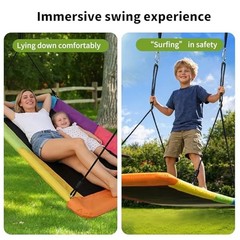 60” Large Rectangle Tree Swing – Heavy Duty 800lb Capacity – Rainbow Color
