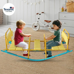 Teeter Totter Seesaw for Kids, 3-Person Heavy Duty Metal Rocking Seesaw for Todd