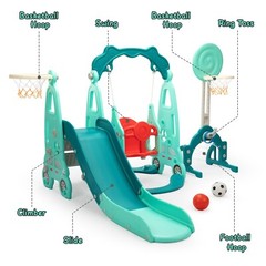 5 in 1 Toddler Slide and Swing Set, Indoor and Outdoor Kids Playset for Toddlers