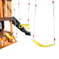 Giant Kid Wood Swing Set Slide,Rock Wall,Toy Kitchen Outdoor Backyard Playground