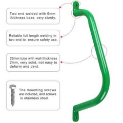 2 Set Metal Playground Safety Handle 17 inch, Outdoor Swing Set Safety Grab Bar