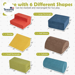 Climbing Blocks for Toddlers, 6 Pieces Toddler Climbing Toys Indoor with 30D Hig
