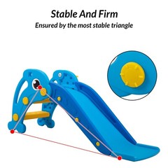 TOBBI 3 in 1 Kids Slide&,Baby Climber Activity Center w/ Basketball Hoop & Ball