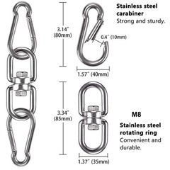Swing Swivel, Heavy Duty 304 Stainless Steel Double Ended Hanging Eye Hook Ha…