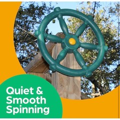 Green 12 Inch Pirate Ship Steering Wheel for Kids Swingset and Playhouse Toy