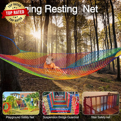Climbing Cargo Net, 6.5′ X 9.8′ Double Layers Playground Safety Net, Kids Backya
