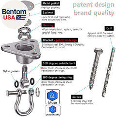 Stainless Steel Hanger with Smooth Swing Bearings, Heavy Duty 180°+360° Swivel S