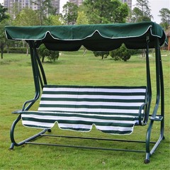 3 Person Outdoor Patio Swing Chair Replacement Canopy + Removable Seat Cover,…