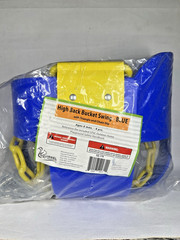Deluxe High Back Full Bucket Swing w/Chain & Triangle Dip Pinch Protection-Blue