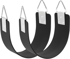 2 Pack Heavy Duty Swing Seat with Metal Triangle Ring, 300 lb, Black