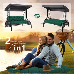 Porch Swing Cushions 60X40 Inch, 5″ Extra Thick Waterproof Outdoor Swing Seat Cu