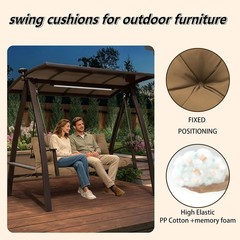 Porch Swing Cushions 60×40 Inch, 5″ Extra Thick Waterproof Outdoor Swing Seat Cu