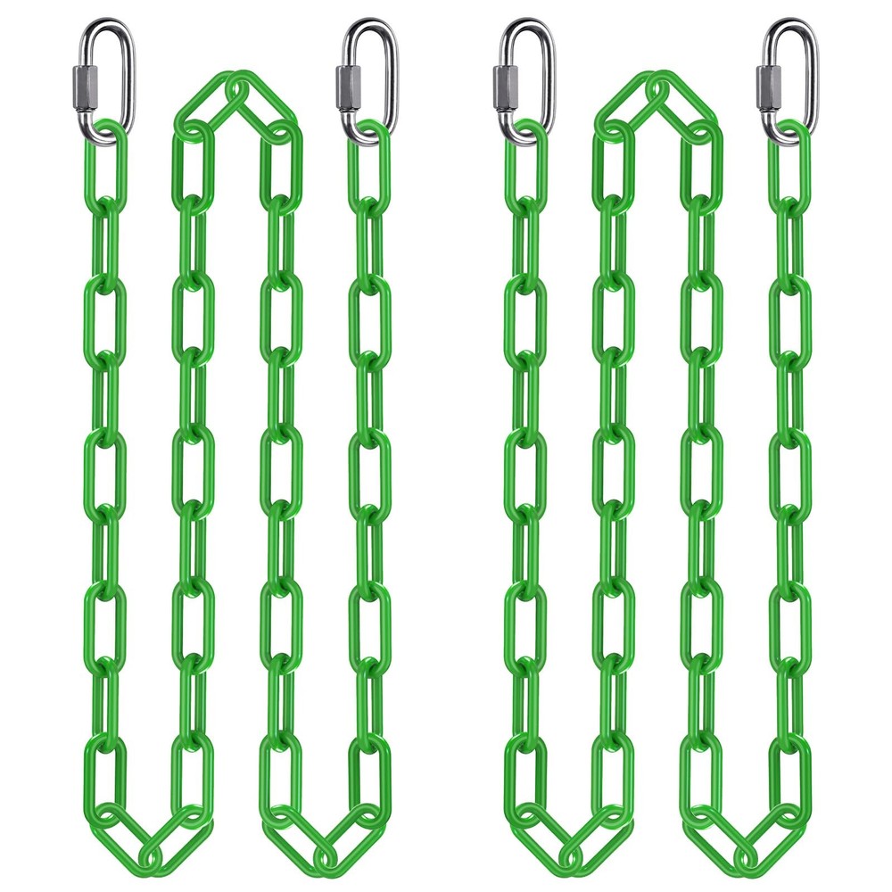 2Pcs 100″ Swing Chain with Carabiners 1000 LBs Capacity Heavy 100 Inch, Green