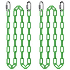 2Pcs 100″ Swing Chain with Carabiners 1000 LBs Capacity Heavy 100 Inch, Green