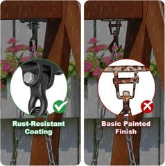 Heavy Duty Black Swing Hangers 2400LB Capacity Porch Swing Hanger | One-Piece…