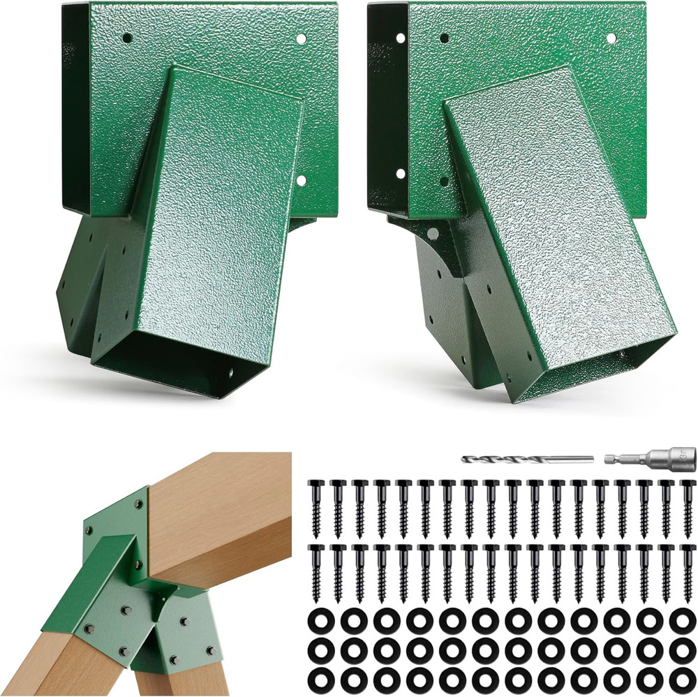201 Stainless Steel Swing Set Bracket 2Pcs A-Frame Brackets with All Mounting Ha