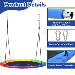 Trekassy 45″ Spider Web Tree Swing for Kids Adults Play with Adjustable Ropes