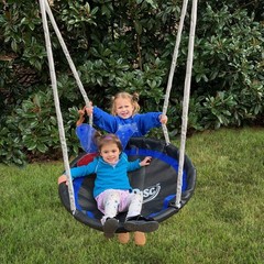 Swingin’ More Fun – 5 User / 4 Station Swing Set with 5′ Wave Slide, Outdoor …