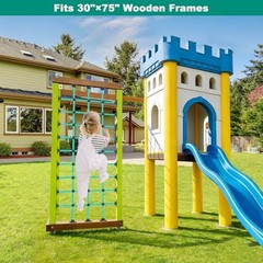 Climbing Net for Kids with Installation Base for 30″ × 75″ Wooden 30″ X 75″